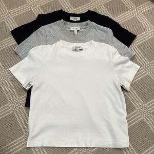Set of 3 “THE CLEAN CUT T-SHIRT” by COS - Size XS